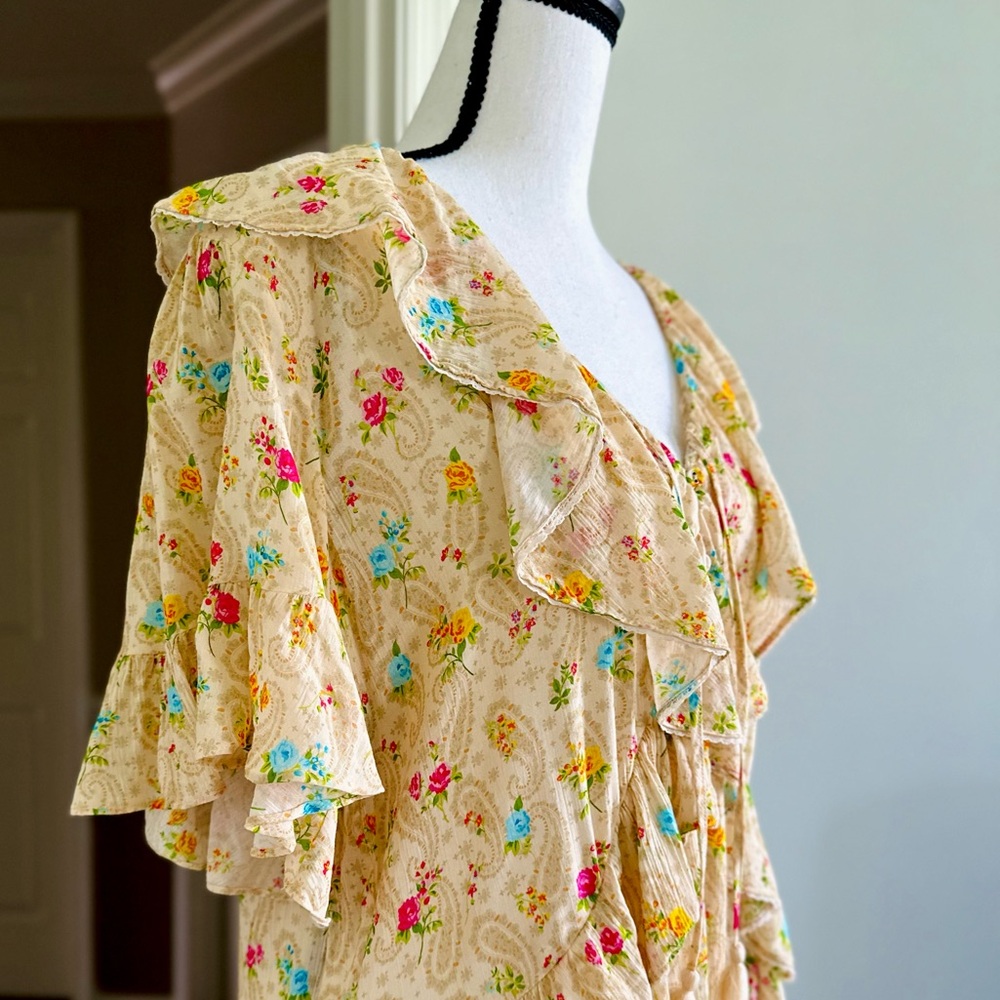🌸 SPELL 🌸 Fleur Flutter Sleeve Mini Dress SMALL - Picture 7 of 10